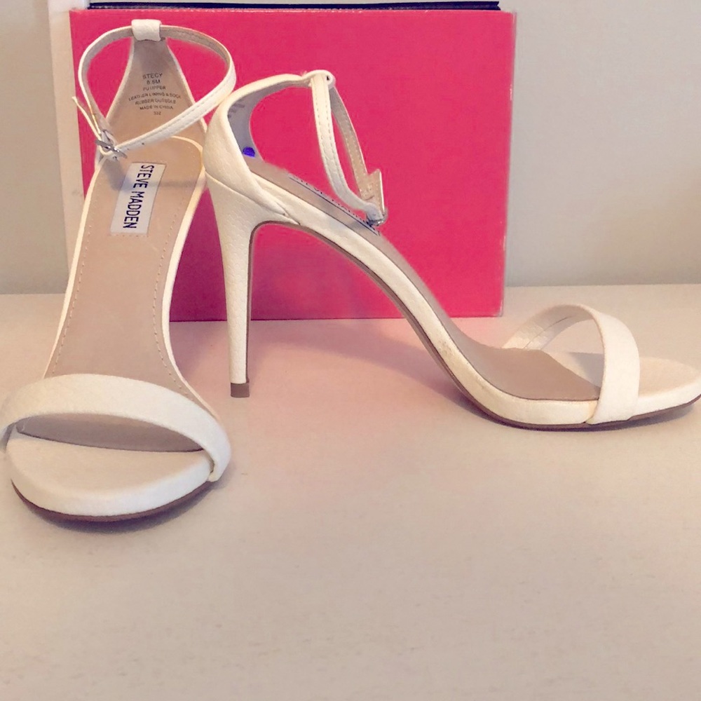 White Steve Madden heels